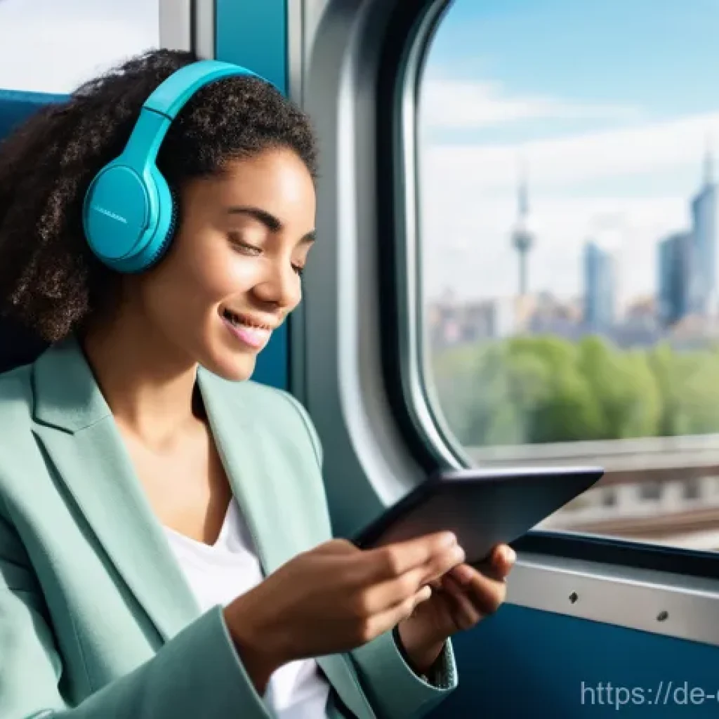 디지털 학습 리소스 - **Microlearning in Action:** A young adult, dressed in casual, modern attire, is seated comfortably ...