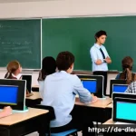디지털 교육 정책 - **Prompt 1: The Struggling Digital Classroom**
    "A realistic depiction of a German secondary scho...